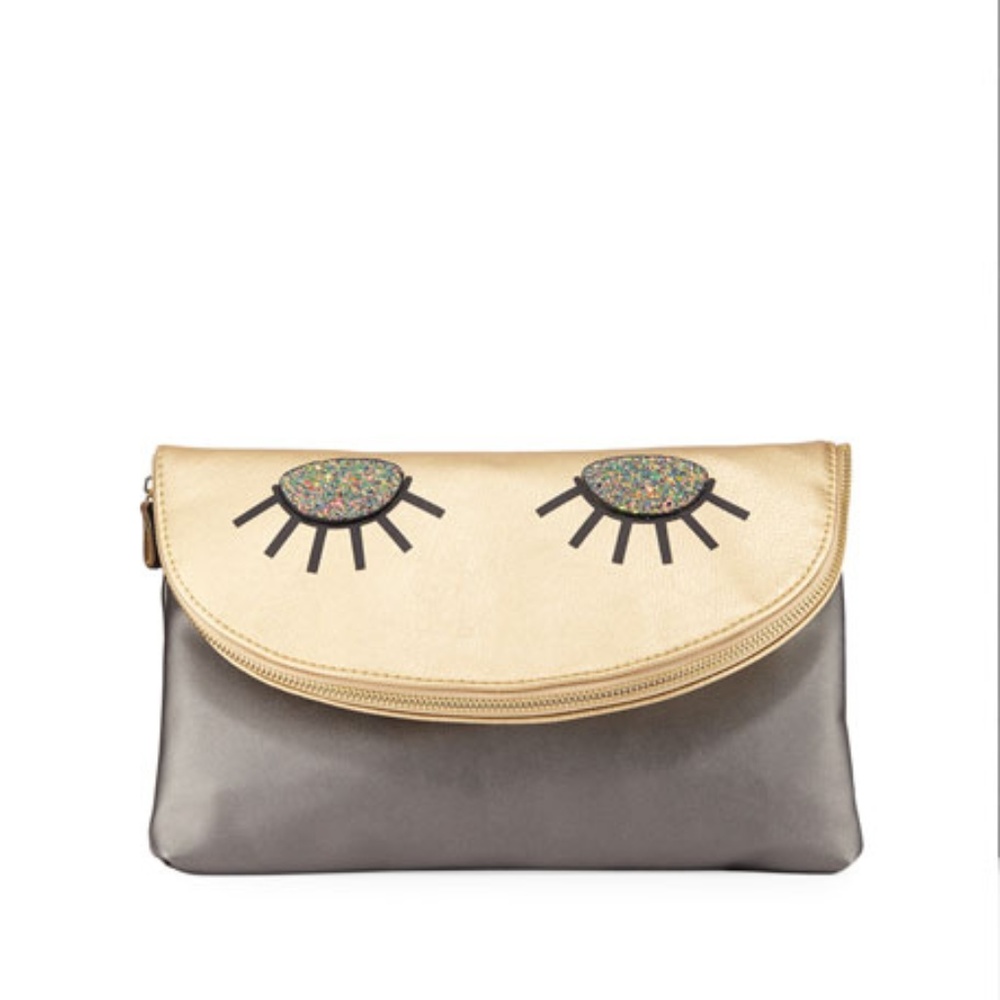 Lola Glitter Eyes Flap Clutch NWT Bag